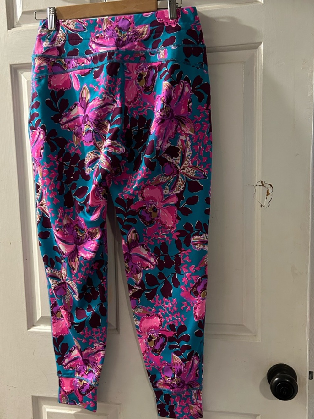 Lilly Pulitzer Teal, Pink & Purple Floral Jogger Pants - Picture 2 of 2